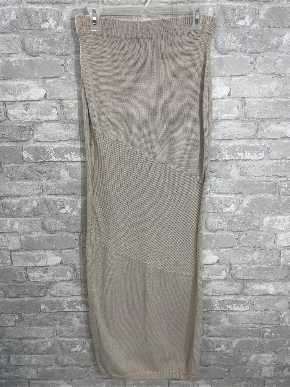 Newport News Taupe Knit Maxi Skirt